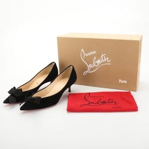 Christian Louboutin Gruotta 45 Bow Pumps in Suede with Box , Like New
